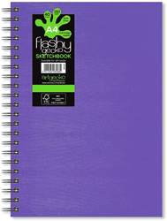 Artgecko carnet à dessin A4 spirale 150g 40 feuilles violet-blanc durable