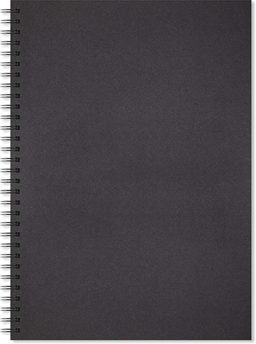 Artgecko carnet de croquis A4 noir spirale 200g 40 feuilles papier à dessin