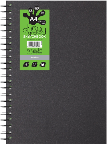 Artgecko carnet de croquis A4 gris 220g spirale papier à dessin durable