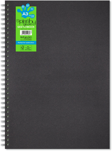 Artgecko carnet de croquis A3 spirale aquarelle 300g 20 feuilles blanc créatif