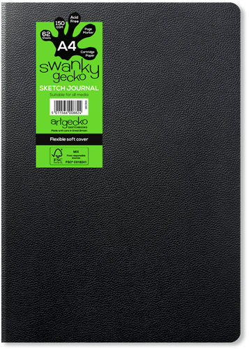 Artgecko carnet de croquis A4 relié 150g 62 feuilles papier durable