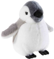Heunec peluche pingouin bébé jouet doux 15cm blanc-gris enfant