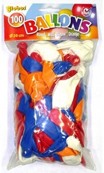 Ballons lot de 100 pièces rouge blanc bleu orange décoration fête latex