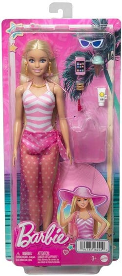 Mattel poupée Barbie de plage deluxe - Malibu avec accessoires - poupée Barbie