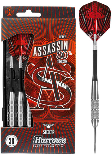 Harrows fléchettes à pointe acier Assassin 80% tungstène 32g set