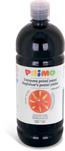 Peinture pour affiches prête à l'emploi Primo Beginners, flacon de 1000 ml avec bouchon de contrôle de débit noir brûlé