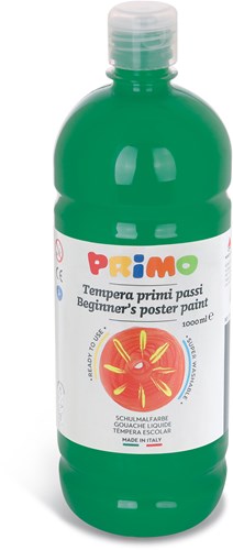 Peinture pour affiches prête à l'emploi Primo Beginners, flacon de 1000 ml avec bouchon d'écoulement vert foncé