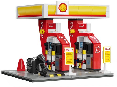 Cada coffret de construction jouet station essence Shell boutique 305 pièces