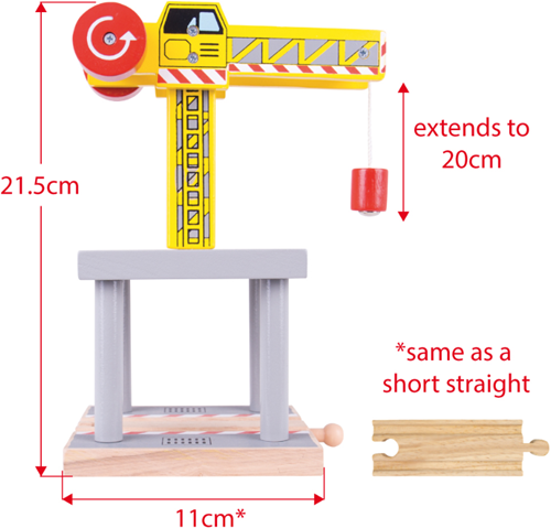 BigJigs grue en bois - grue jouet jaune pour enfants-3