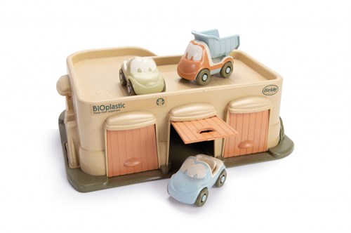 Dantoy Bio Garage de jeu - garage jouet avec 3 véhicules - bioplastique durable