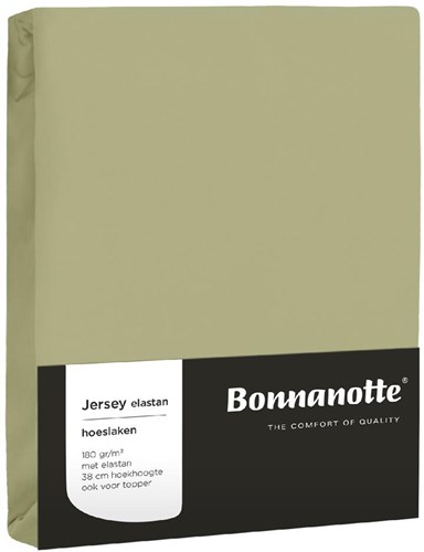 Drap-housse jersey vert olive 90x20cm coton élastique confortable