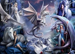 Bluebird Puzzle puzzle Anne Stokes Silver Dragon Collage 1500 pièces
