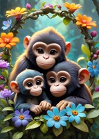 Bluebird Puzzle puzzle mignons singes 300 pièces carton