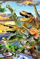 Bluebird Puzzle puzzle Dino Sunset - 300 pièces pour enfants