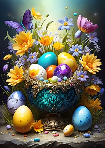 Bluebird Puzzle Ostereier und Blumen - 500 Teile