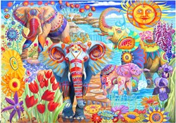 Bluebird Puzzle puzzle Elephants in the Garden - 2000 pièces animaux