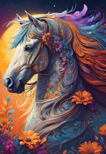 Bluebird Puzzle Floral Horse - 1000 Teile