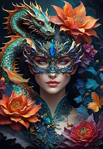 Bluebird Puzzle Lady with a Dragon - 1000 Teile