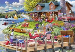 Bluebird Puzzle puzzle Lake View Cabin Mountain Time 1000 pièces