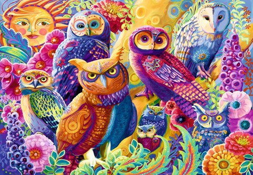 Bluebird Puzzle puzzle Owl Autonomy - 1000 pièces chouettes colorées