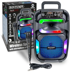 Bontempi enceinte karaoké sans fil avec micro et effets lumineux