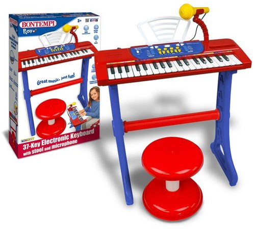 Bontempi clavier jouet électronique avec micro, pieds et tabouret