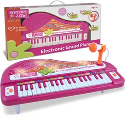Bontempi piano jouet électronique avec micro rose pour enfants