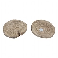 Hobbygroep porte-bougie rondin bois déco naturelle 25 cm