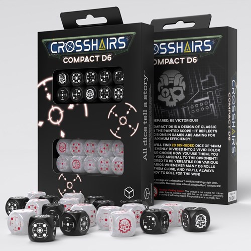Q-Workshop set de dés D6 noir perle compact 20 pièces