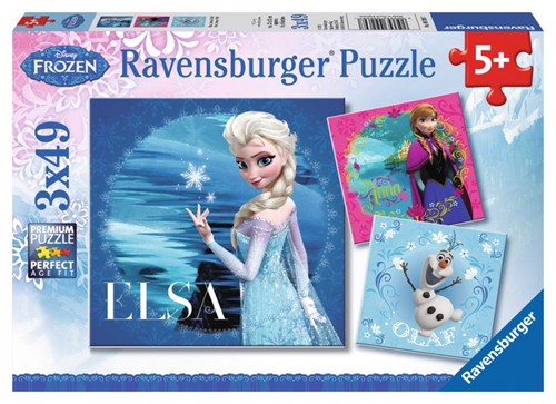 Ravensburger puzzle Elsa, Anna & Olaf / Frozen 3x49p