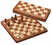 Cassette d'échecs Philos Noyer Medium Carré 33 mm, hauteur King 65 mm