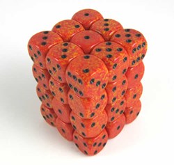Chessex dés Fire Speckled D6 12mm set 36 pièces jeu