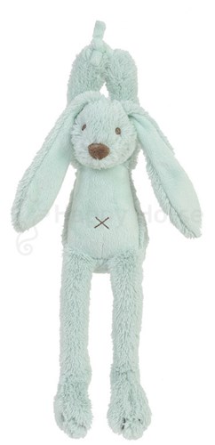 Happy Horse peluche musicale Lapin Richie bleu océan - Vert lagon - Cadeau bébé