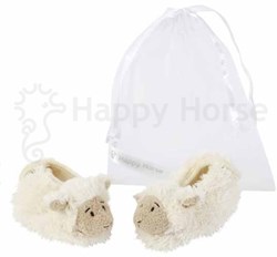 Happy Horse Lammy chaussons bébé - blanc - peluche - 10 cm - cadeau bébé