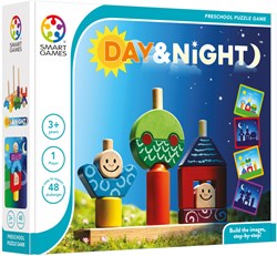 Smart Games jeu d'empilage en bois Day & Night - jouet éducatif - 48 défis