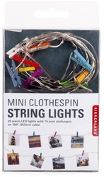 Kikkerland Chaîne légère avec mini pinces à linge