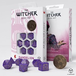 Q-Workshop The Witcher Dice Set - Pissenlit - Burggraaf de Lettenhove (7 pièces + pièce)