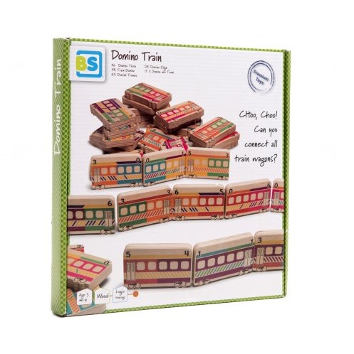 BS Toys train domino en bois - jouet éducatif - dès 3 ans