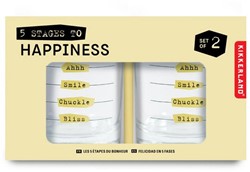 Kikkerland Verres Five Stages To A Happiness (2 pièces)