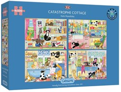 Gibsons puzzle Catastrophe Cottage 4 x 500 pièces aventure de chats