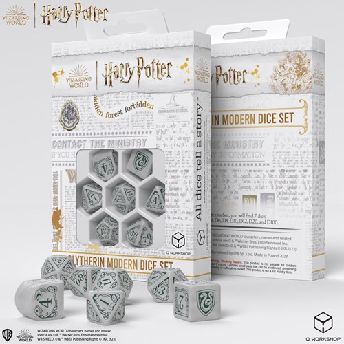 Q-Workshop Harry Potter set de dés Serpentard blanc 7 pièces