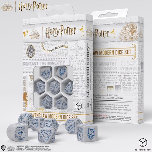 Q-Workshop Harry Potter set de dés Ravenclaw moderne blanc 7 pièces