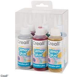 Creall colle pailletée set créatif 6x100ml pour enfants et adultes