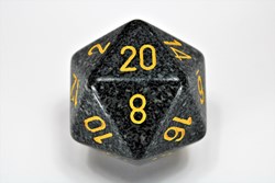 Chessex dé Urban Camo 34mm D20 moucheté jaune gaming