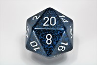 Chessex dé 34mm speckled Stealth D20 blanc-bleu gaming