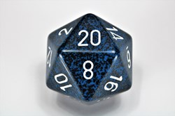 Chessex dé 34mm speckled Stealth D20 blanc-bleu gaming