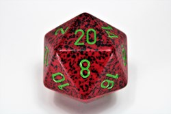 Chessex dé 34mm D20 Speckled Strawberry vert plastique