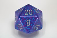 Chessex dé 34mm Speckled Silver Tetra D20 violet-bleu