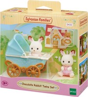 Sylvanian Families set de poupées jumeaux Lapins Chocolat avec accessoires