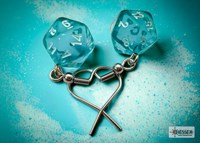 Boucles d'oreilles jouet Chessex Translucent Teal Mini-Poly D20 dé